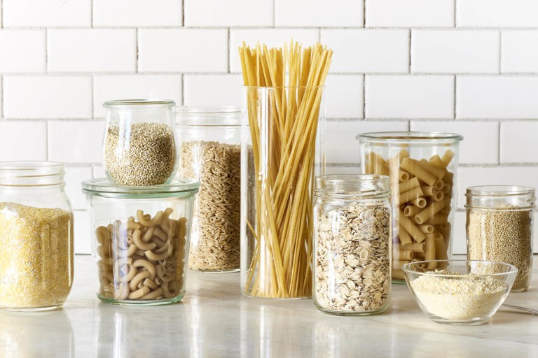 Gluten Free Grains and Gluten Free Pasta in jars
