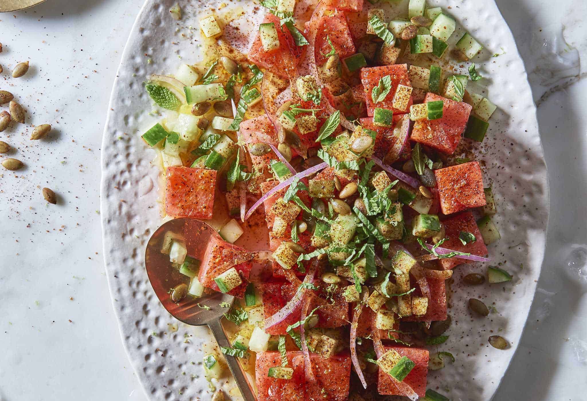Watermelon Cucumber Salad from Nom Nom Paleo - The Blender Girl