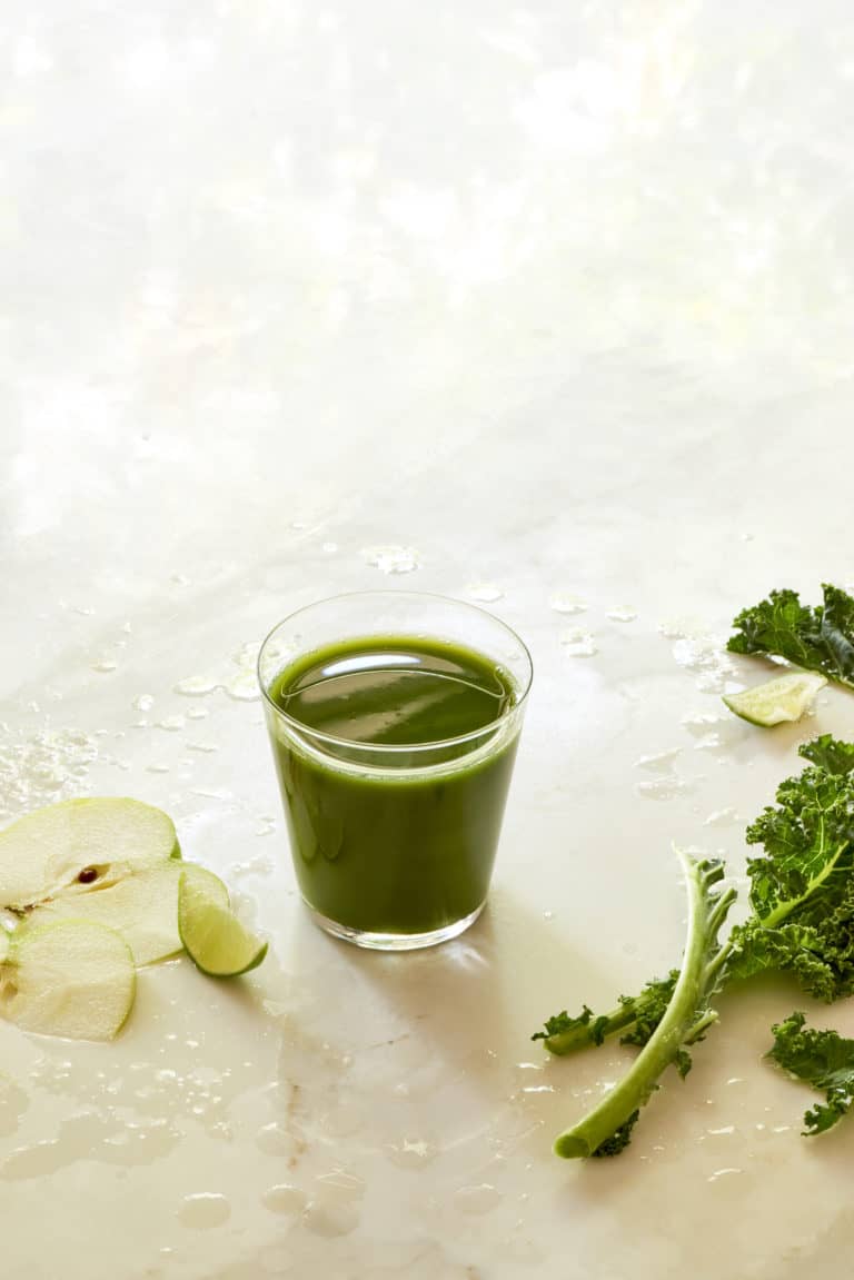 Lime and Apple Kale Dandelion Green Juice