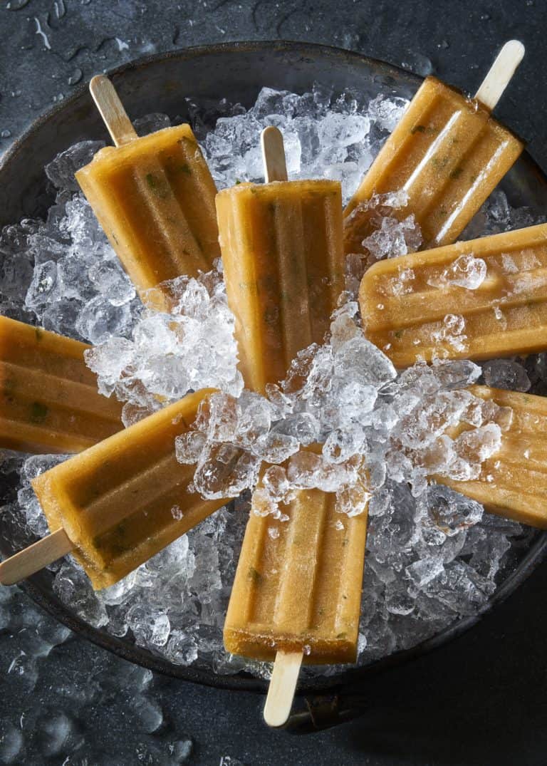 Cantaloupe Popsicles On Ice