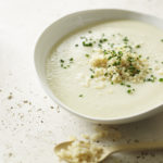 Bowl of Creamy Cauliflower Soup with chives