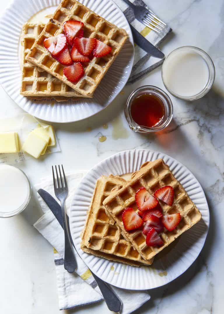 Vegan Gluten Free Waffles with Buckwheat and Oats