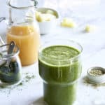 Green Tea, Apple, and Wheatgrass Smoothie with Superfoods