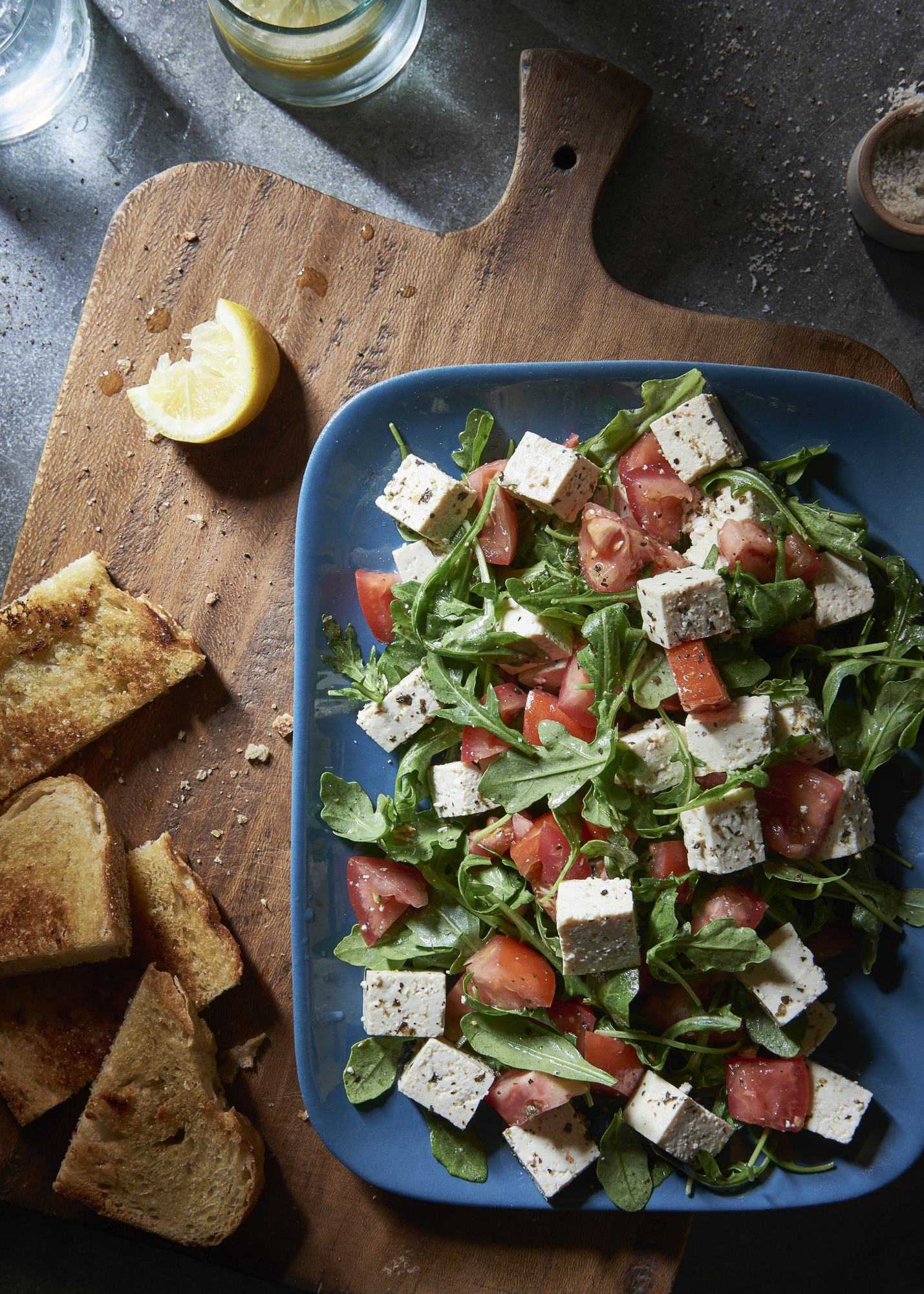 Tofu Salad with Tomato & Arugula Vegan, Gluten Free - The Blender Girl