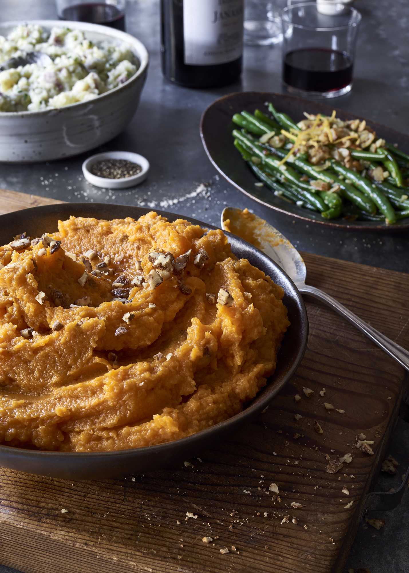 Healthy Mashed Sweet Potatoes with Maple Pecans The Blender Girl