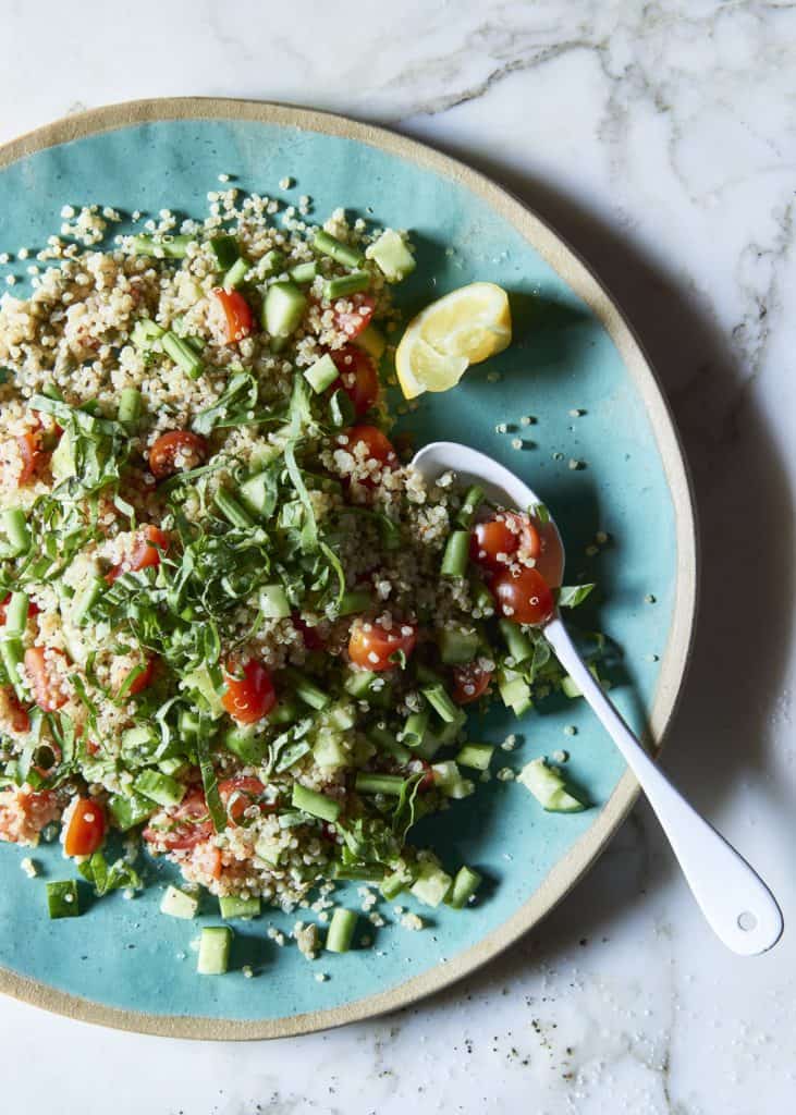 Lemon Quinoa Salad with Basil {Vegan + Gluten-Free} - The Blender Girl