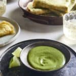 Cilantro Mint Chutney with Chickpea Crepes