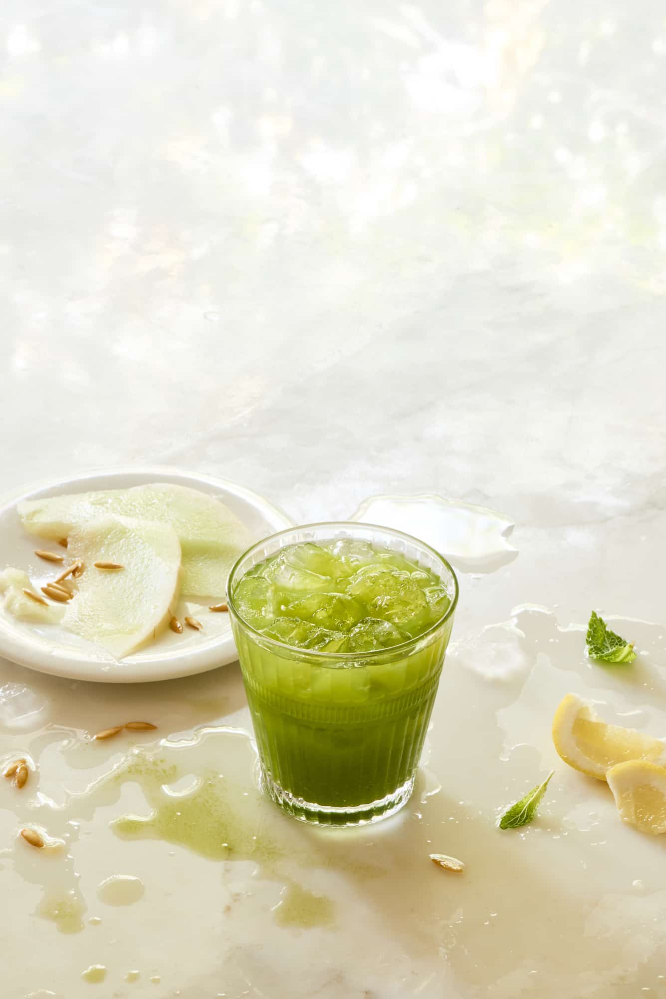 Lemon Mint Honeydew Melon Juice The Blender Girl