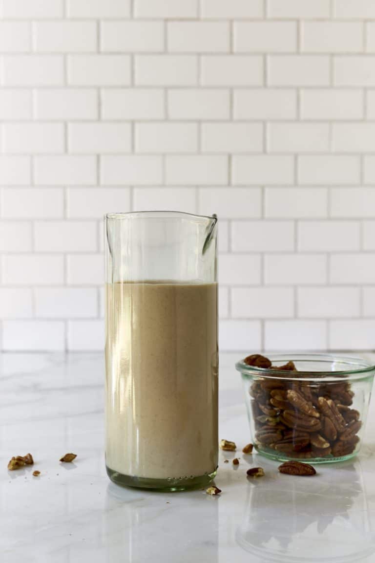 Maple Pecan Milk in a jug