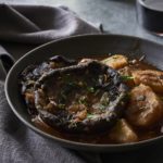 Marinated Portobello Mushrooms Over Steamed Potatoes