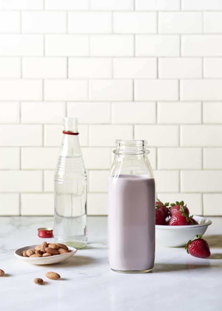 Strawberry Rose Almond Milk