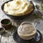 Vegan Mushroom Gravy with mashed potatoes