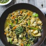 Vegan Artichoke Lentil Stew in a bowl