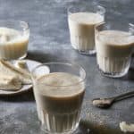 Vegan Banana Lassi with Cardamom in glasses