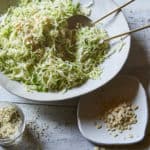 Vegan Brussels Sprout Slaw with Cabbage and Watermelon Seeds