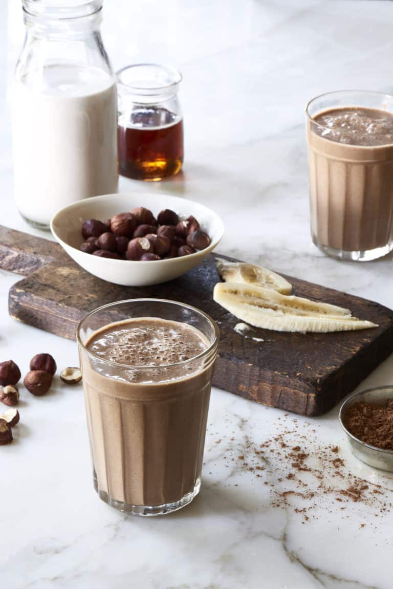 Chocolate Banana Smoothie with Hazelnut Milk