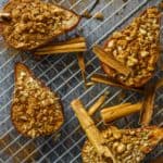 Vegan Maple Walnut Baked Pears with Cinnamon Sticks