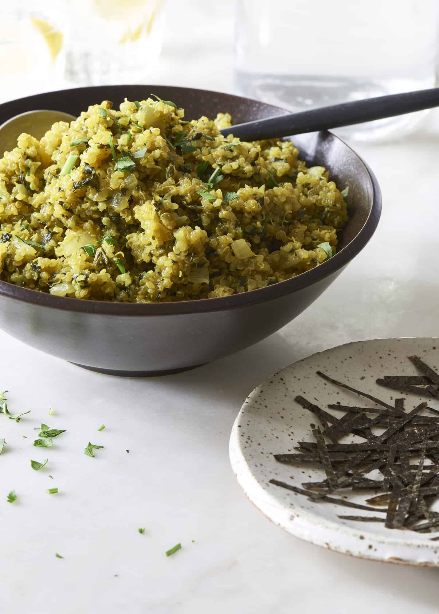 Quinoa Pilaf with Spinach and Nori - The Blender Girl