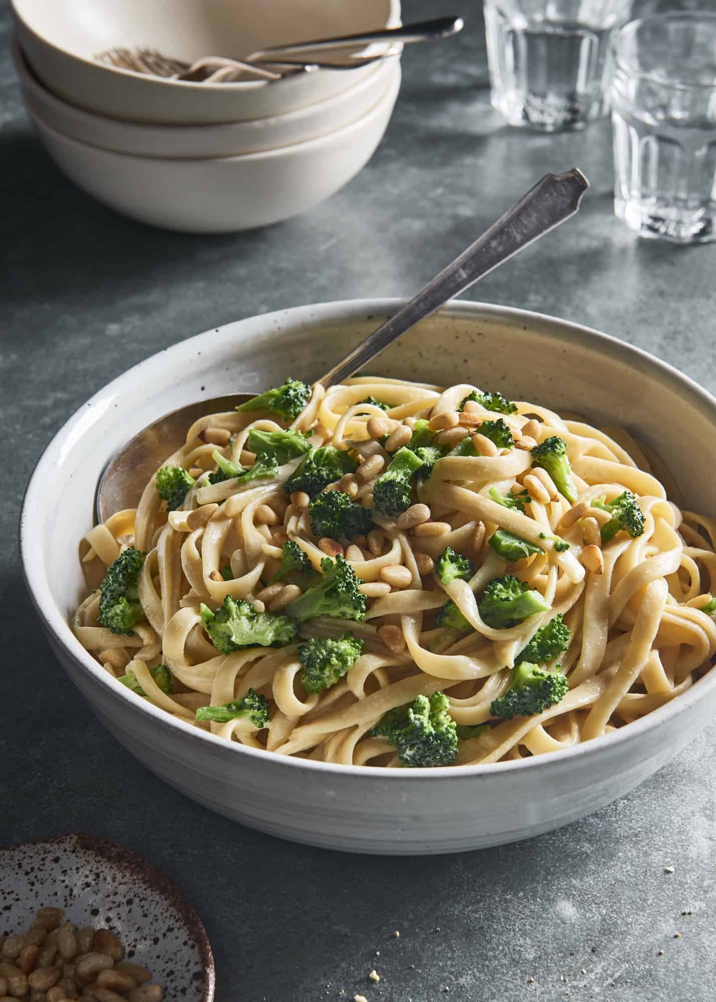 Creamy Roasted Garlic Pasta with Broccoli {Dairy-Free} - The Blender Girl