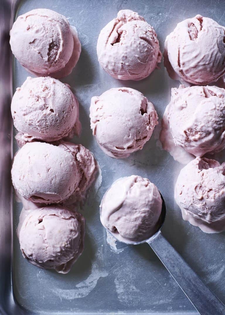 Vegan Strawberry Rose Ice Cream