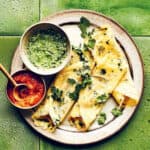 Yellow Bean and Spinach Dosas