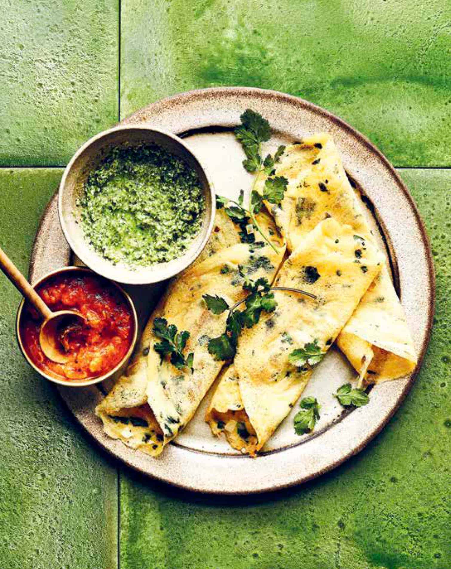 Yellow Bean and Spinach Dosas-image